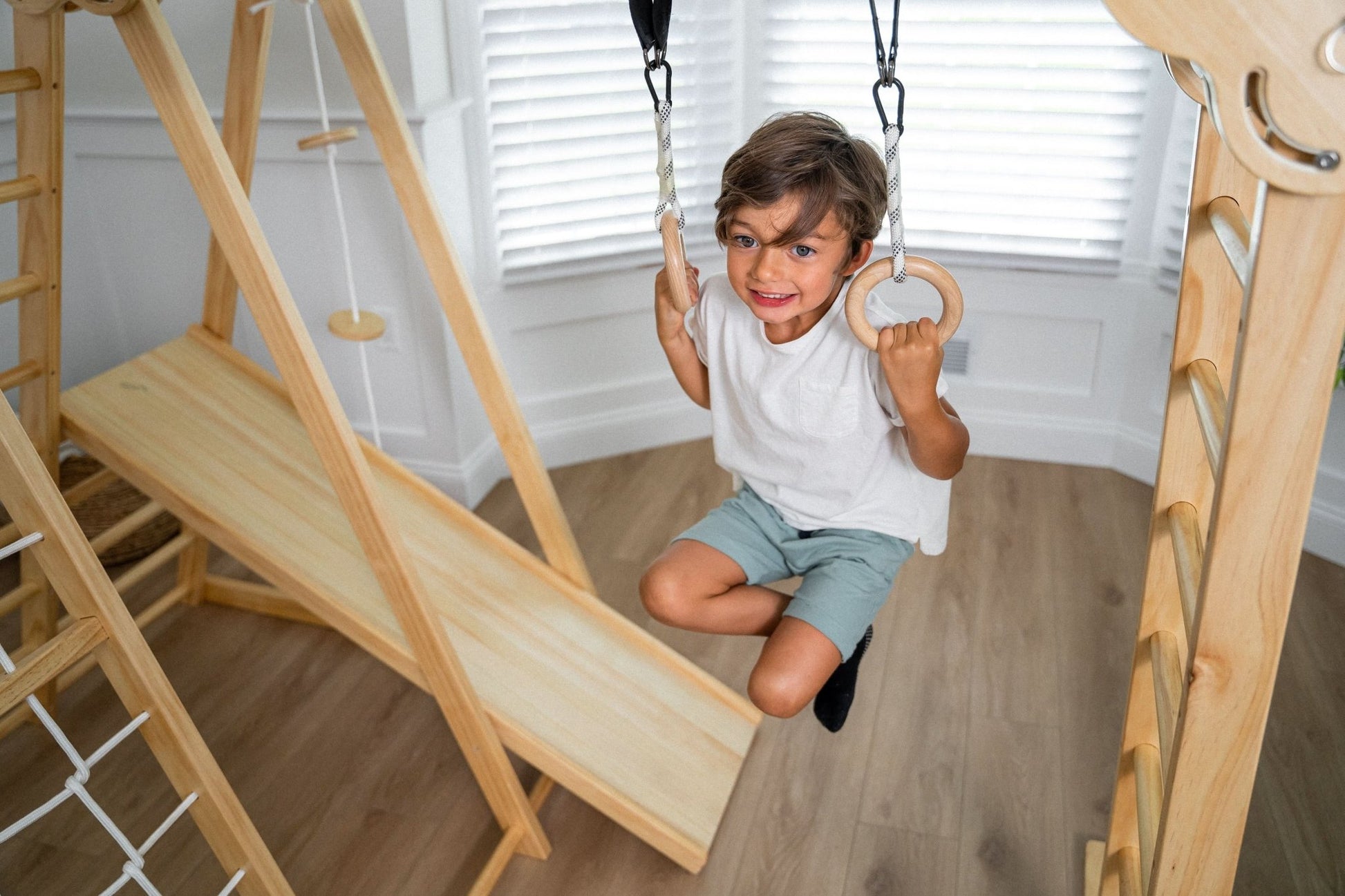 Chestnut - 8 - in - 1 wooden jungle gym for toddlers - The Nurturing Nook