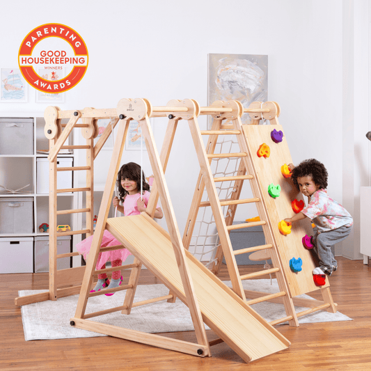 Chestnut - 8 - in - 1 wooden jungle gym for toddlers - The Nurturing Nook
