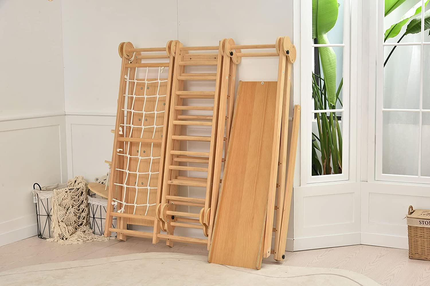 Chestnut - 8 - in - 1 wooden jungle gym for toddlers - The Nurturing Nook