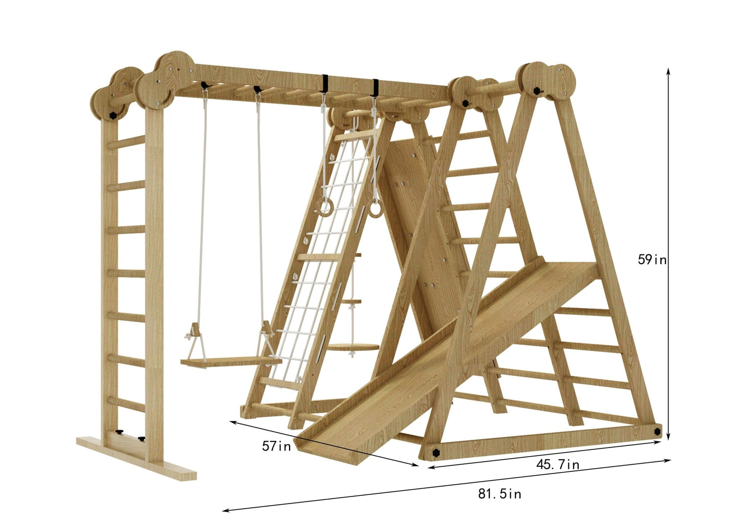 Chestnut - 8 - in - 1 wooden jungle gym for toddlers - The Nurturing Nook