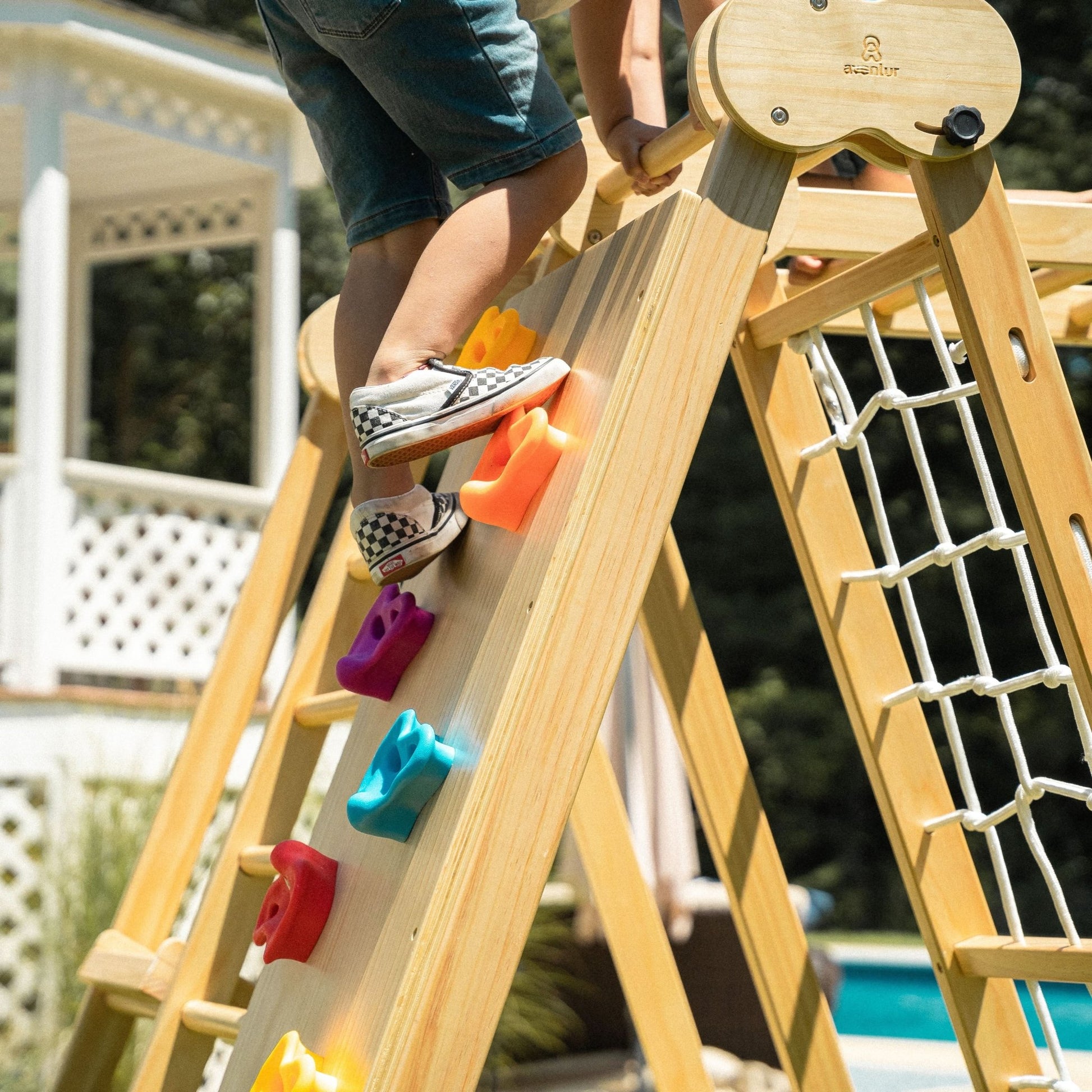 Chestnut - 8 - in - 1 wooden jungle gym for toddlers - The Nurturing Nook