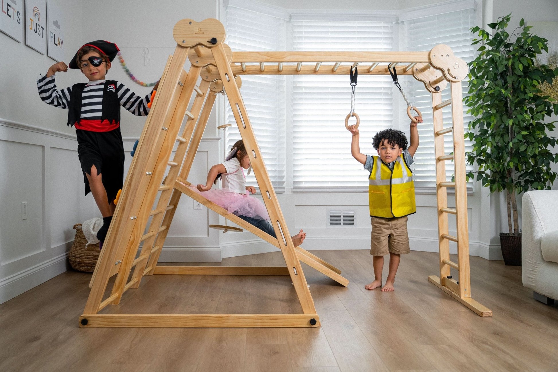 Chestnut - 8 - in - 1 wooden jungle gym for toddlers - The Nurturing Nook