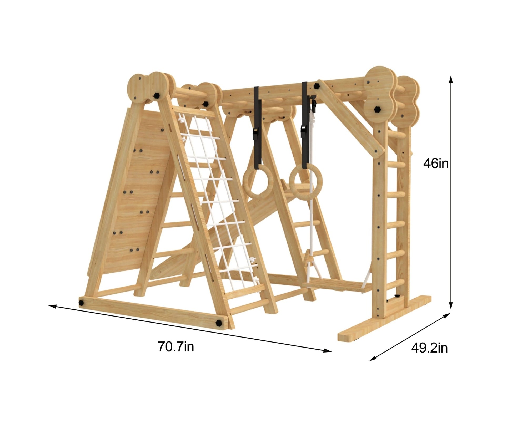 Chestnut - 8 - in - 1 wooden jungle gym for toddlers - The Nurturing Nook