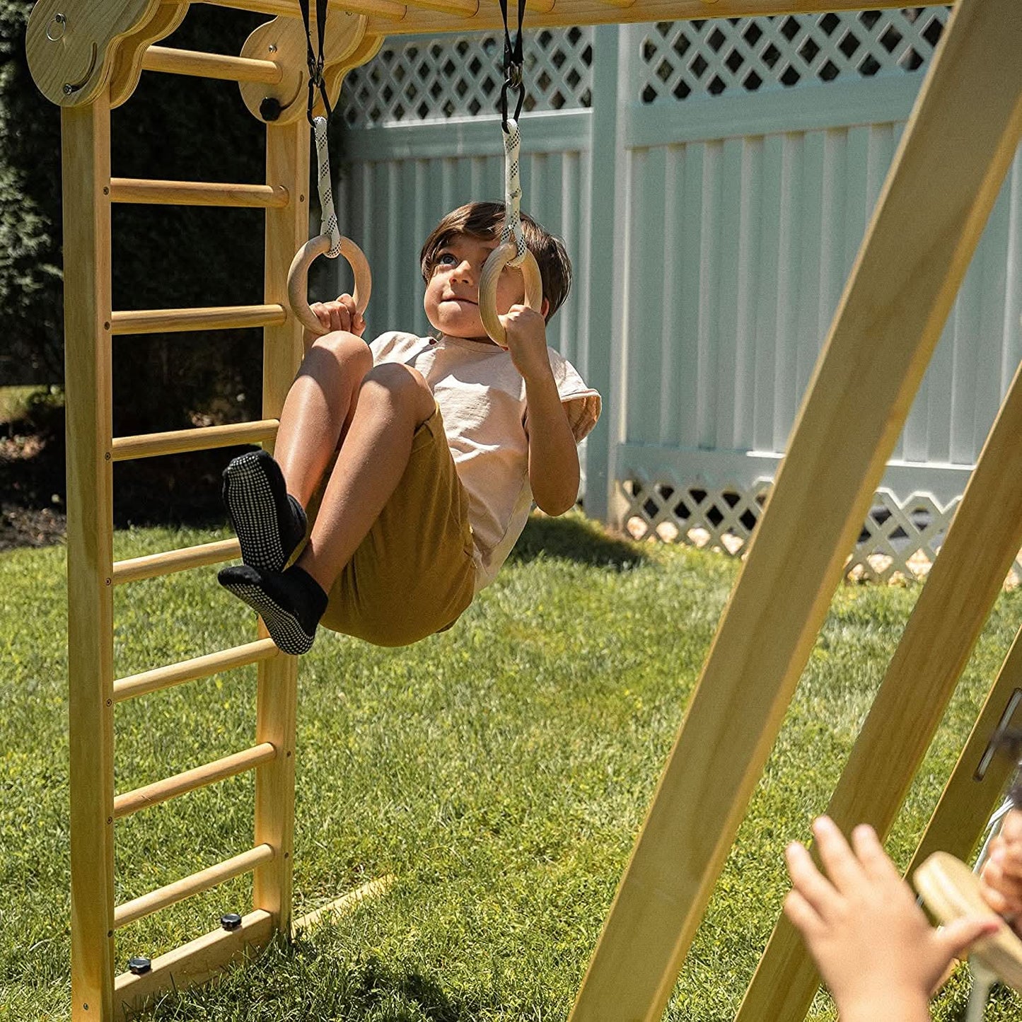 Chestnut - outdoor and indoor 8 - in - 1 jungle gym playset - The Nurturing Nook