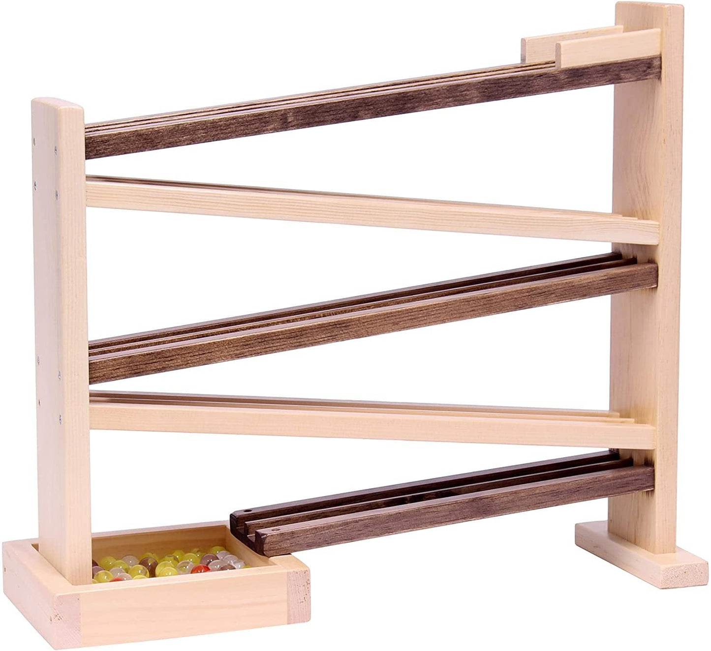 Classic wooden marble roller racetrack – handmade - The Nurturing Nook