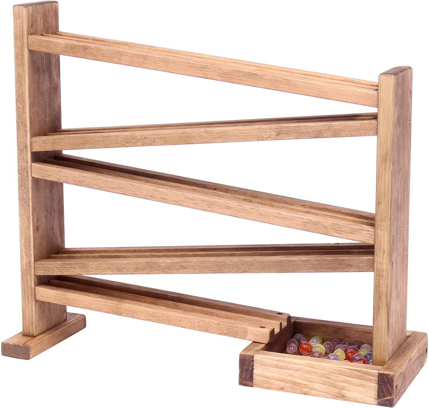 Classic wooden marble roller racetrack – handmade