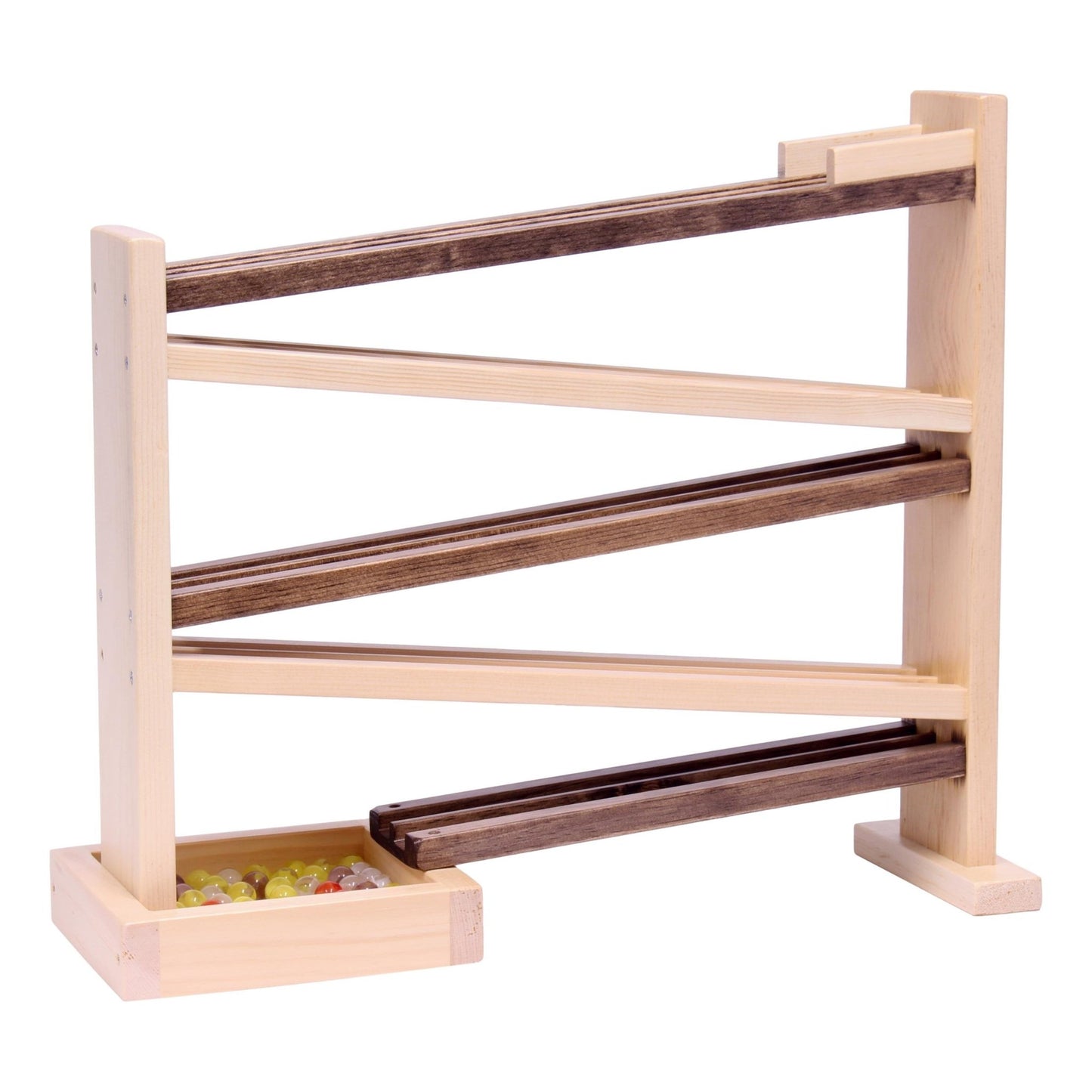 Classic wooden marble roller racetrack – handmade - The Nurturing Nook
