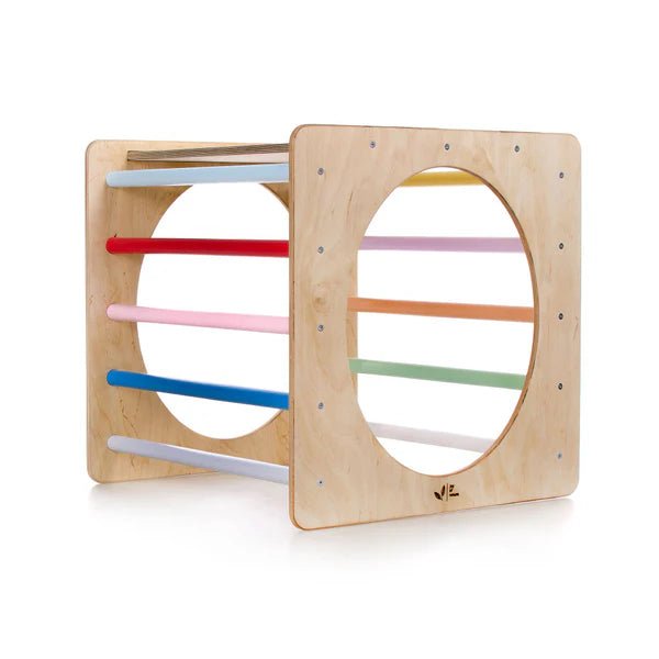 Climbing cube (choice of natural wood or rainbow)