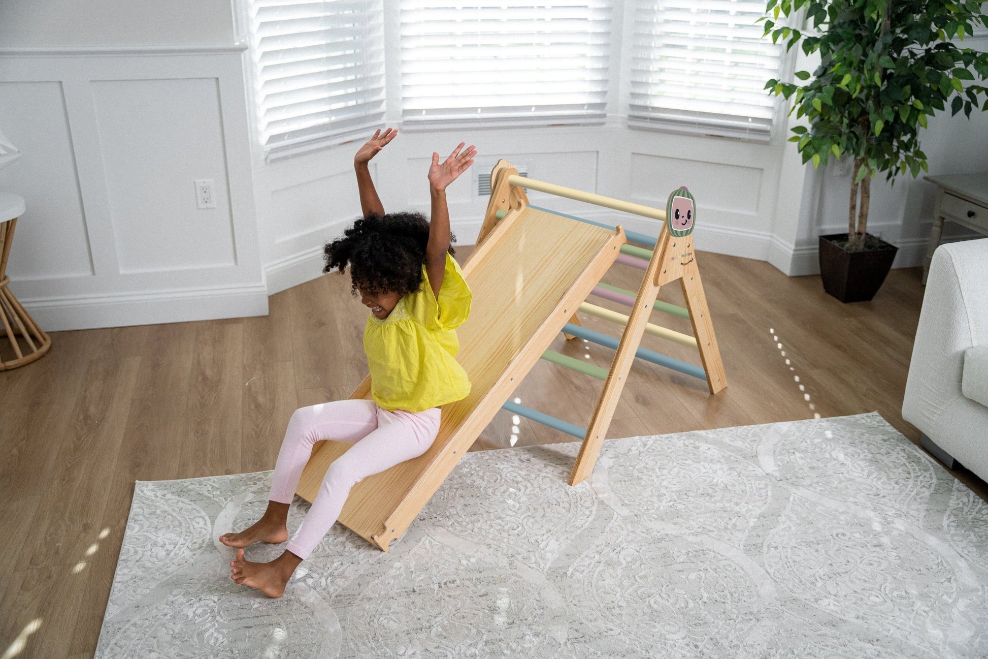 Cocomelon hazel climbing set – Pikler triangle & rocker - The Nurturing Nook