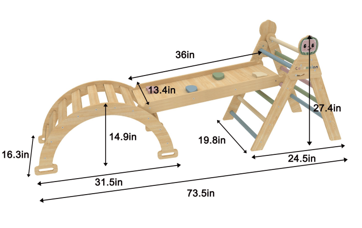 Cocomelon hazel climbing set – Pikler triangle & rocker - The Nurturing Nook