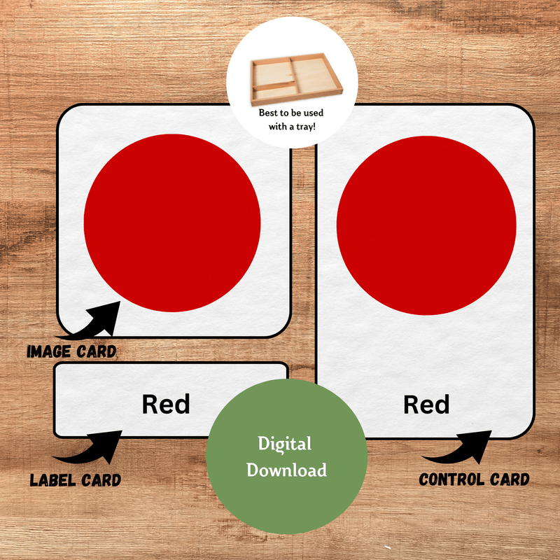 Colors Montessori 3-Part Cards | Nomenclature Cards | Pre-Reading Printable Cards