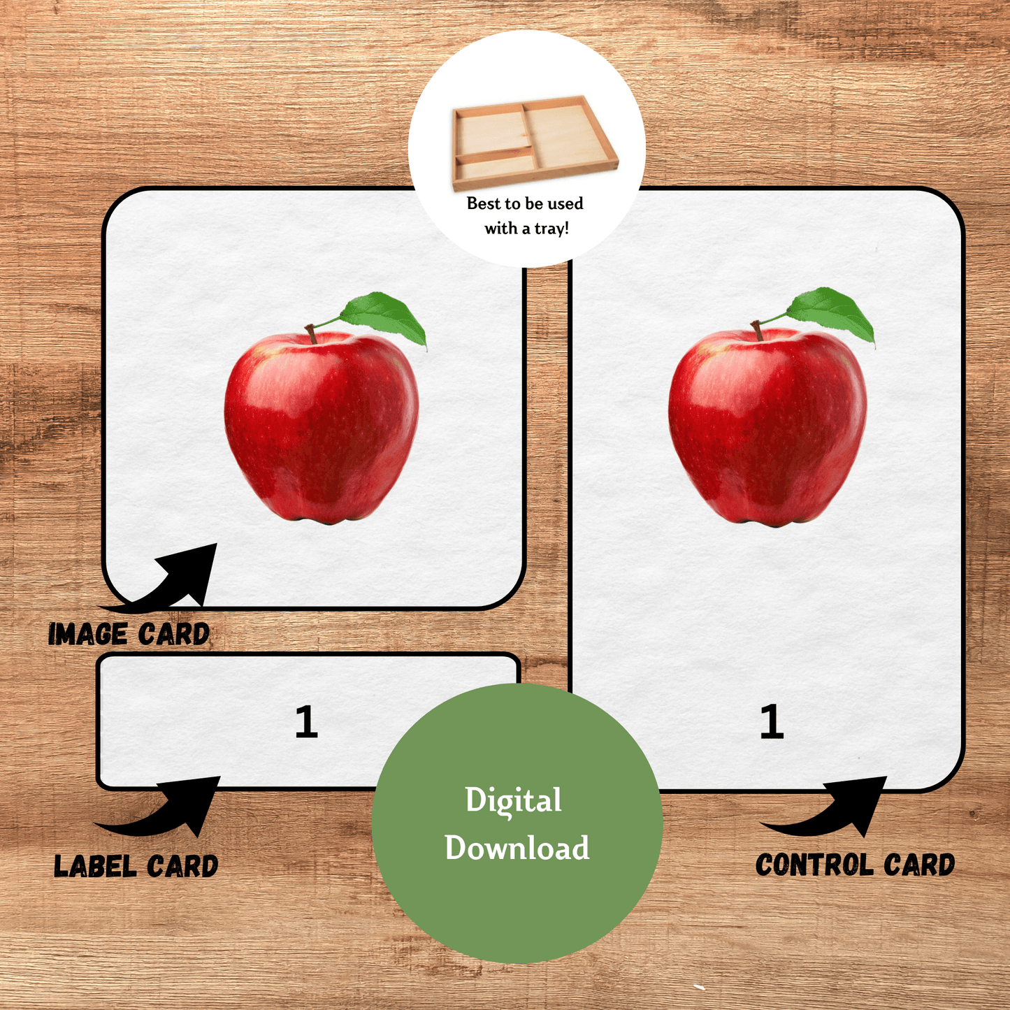 Count 1 - 10 Montessori 3 - Part Cards | Preschool Vocabulary Activity| Pre - Reading Printable Cards - The Nurturing Nook
