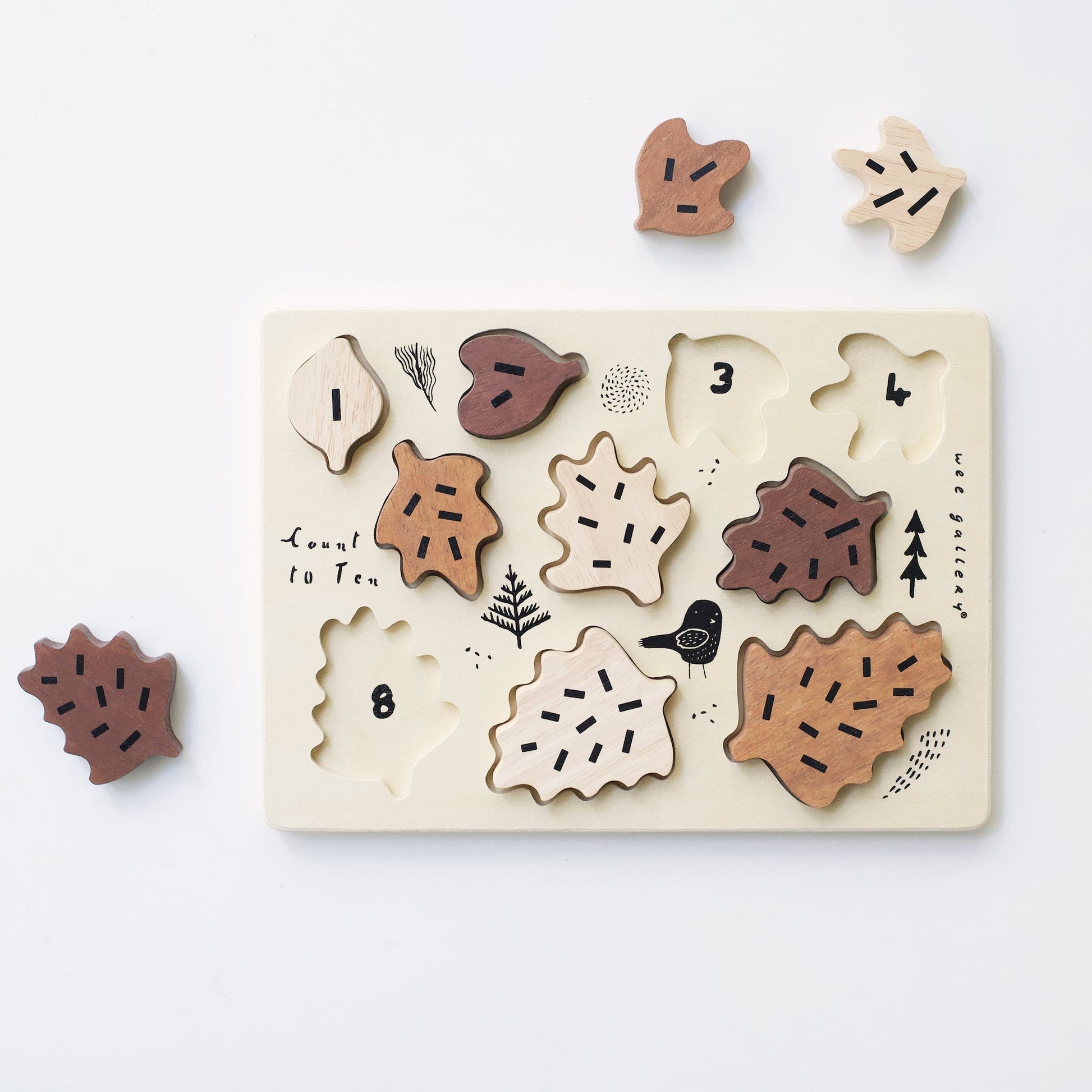 Counting Leaves Wooden Puzzle - The Nurturing Nook