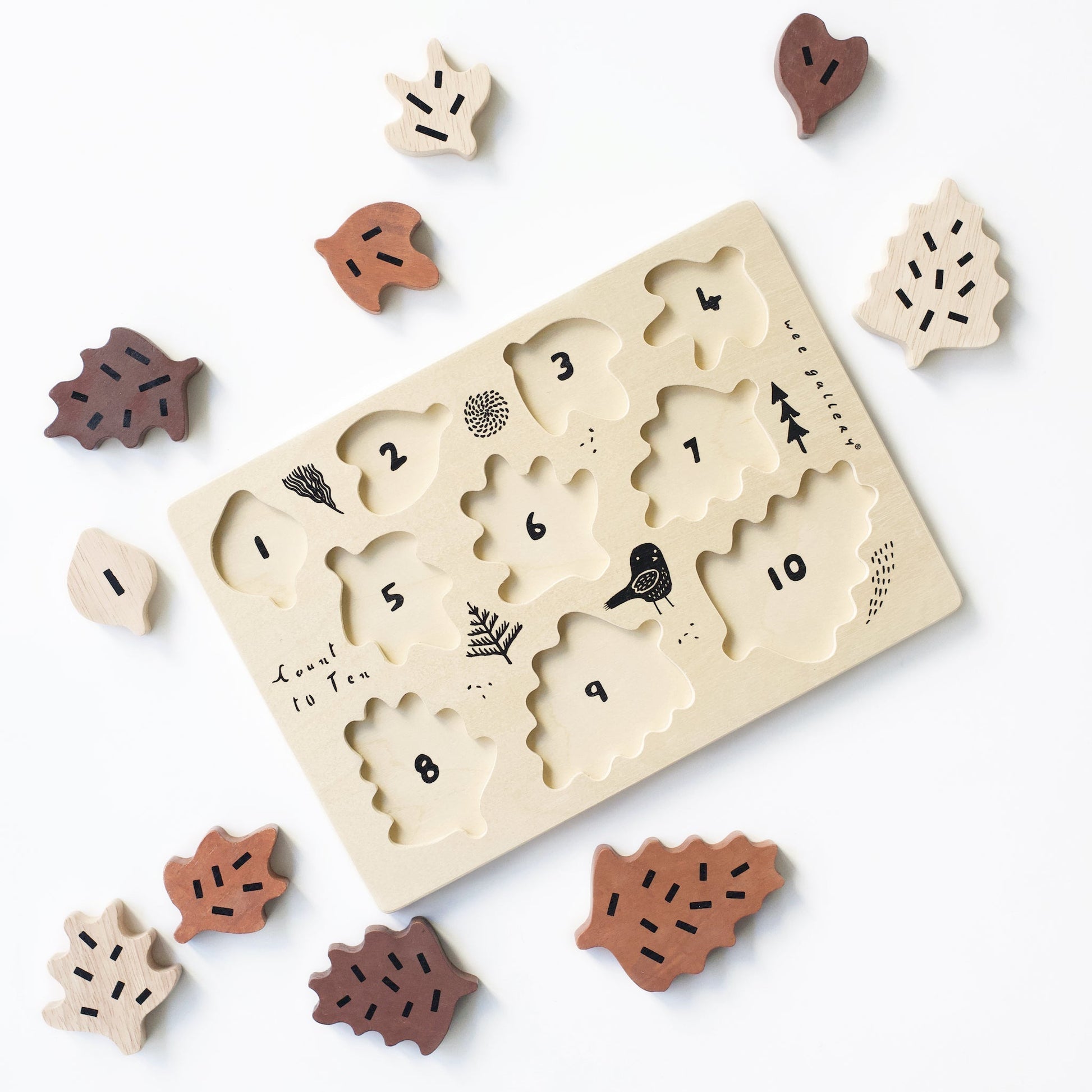 Counting Leaves Wooden Puzzle - The Nurturing Nook