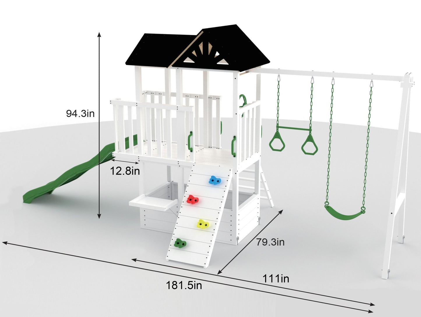 Craftsman - modern wooden backyard outdoor swing set - The Nurturing Nook