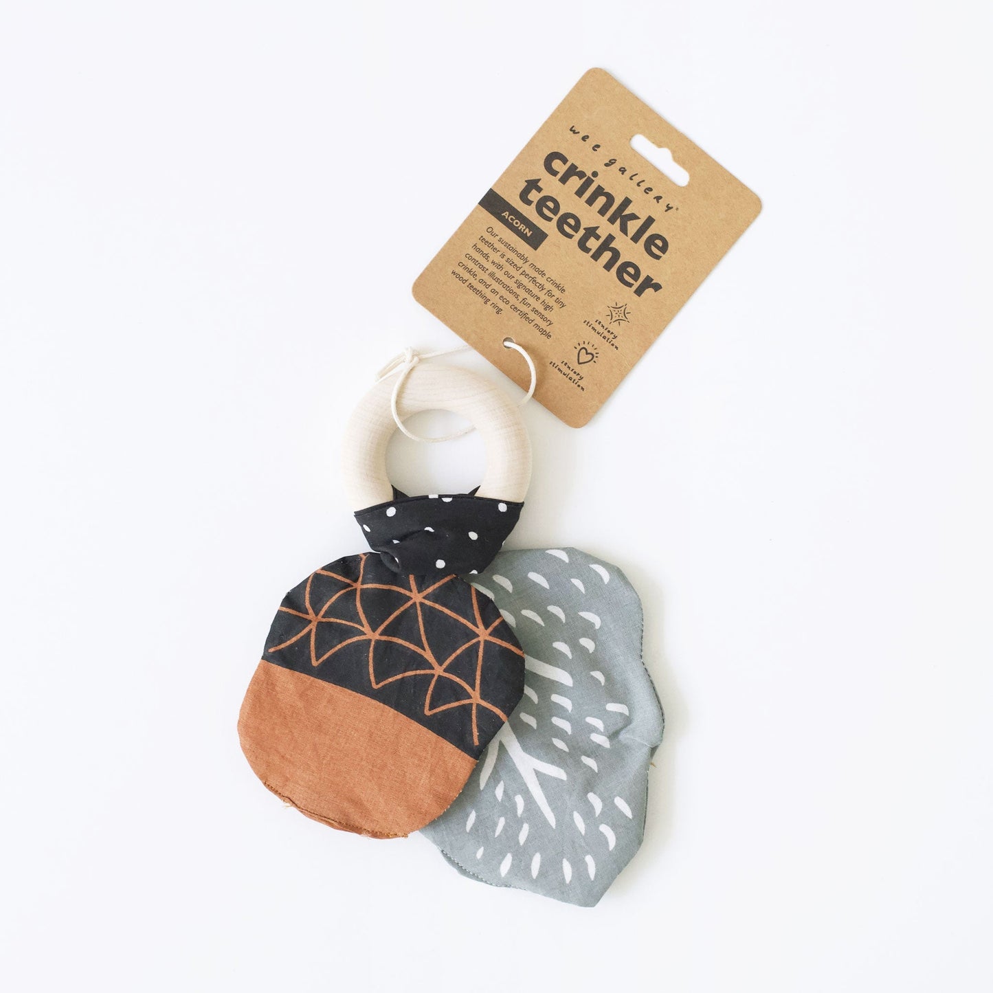 Crinkle Teether - Acorn - The Nurturing Nook