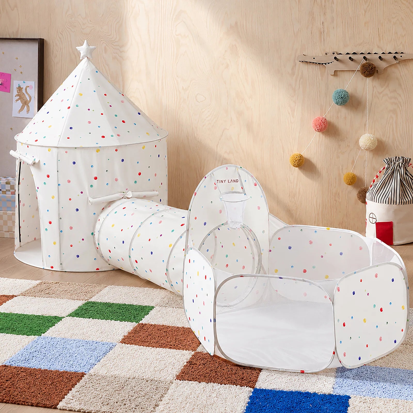 Tiny Land® Compact Adventure 3-in-1 Play Tunnel With no Balls
