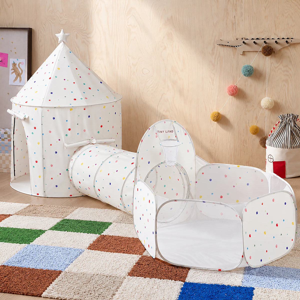 Tiny Land® Compact Adventure 3-in-1 Play Tunnel With no Balls