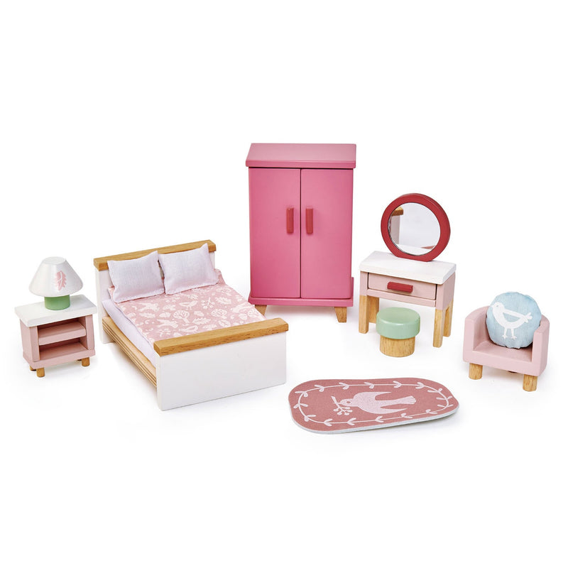 Tender Leaf Dollhouse bedroom furniture set with bed and wardrobe