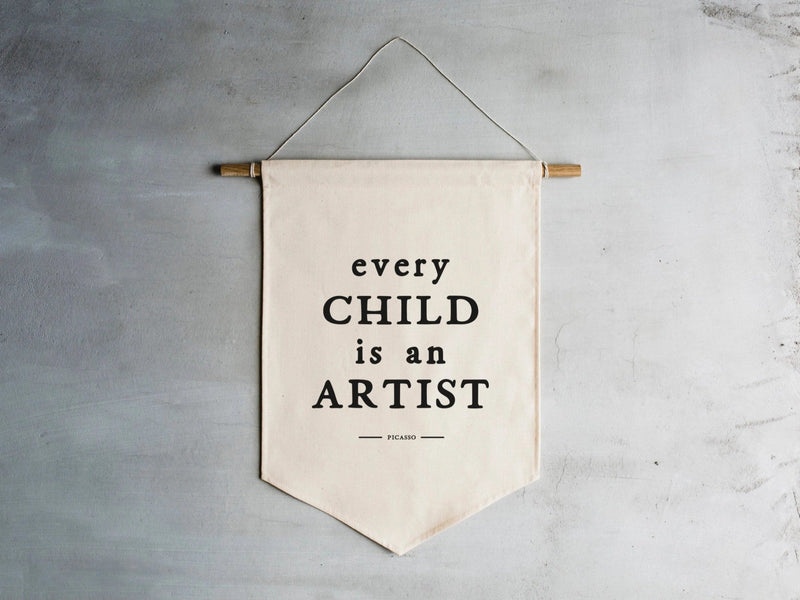 "Every Child Is An Artist" canvas banner