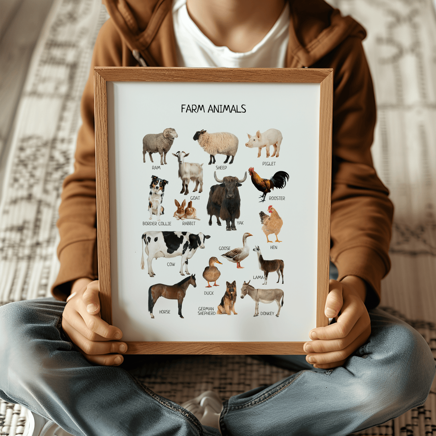 Farm Animals Poster - Montessori Educational Wall Art for Kids' Nursery, Playroom & Classroom | Digital Download - The Nurturing Nook
