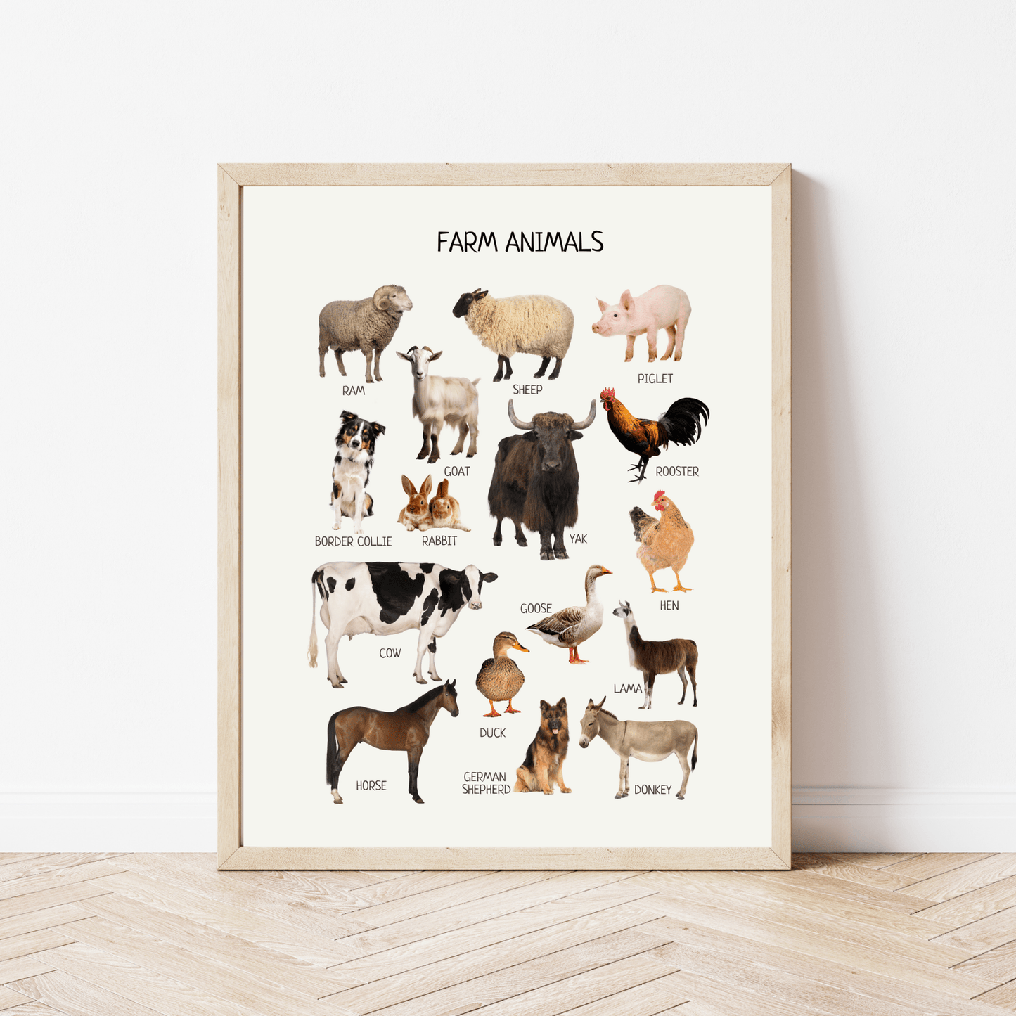 Farm Animals Poster - Montessori Educational Wall Art for Kids' Nursery, Playroom & Classroom | Digital Download - The Nurturing Nook