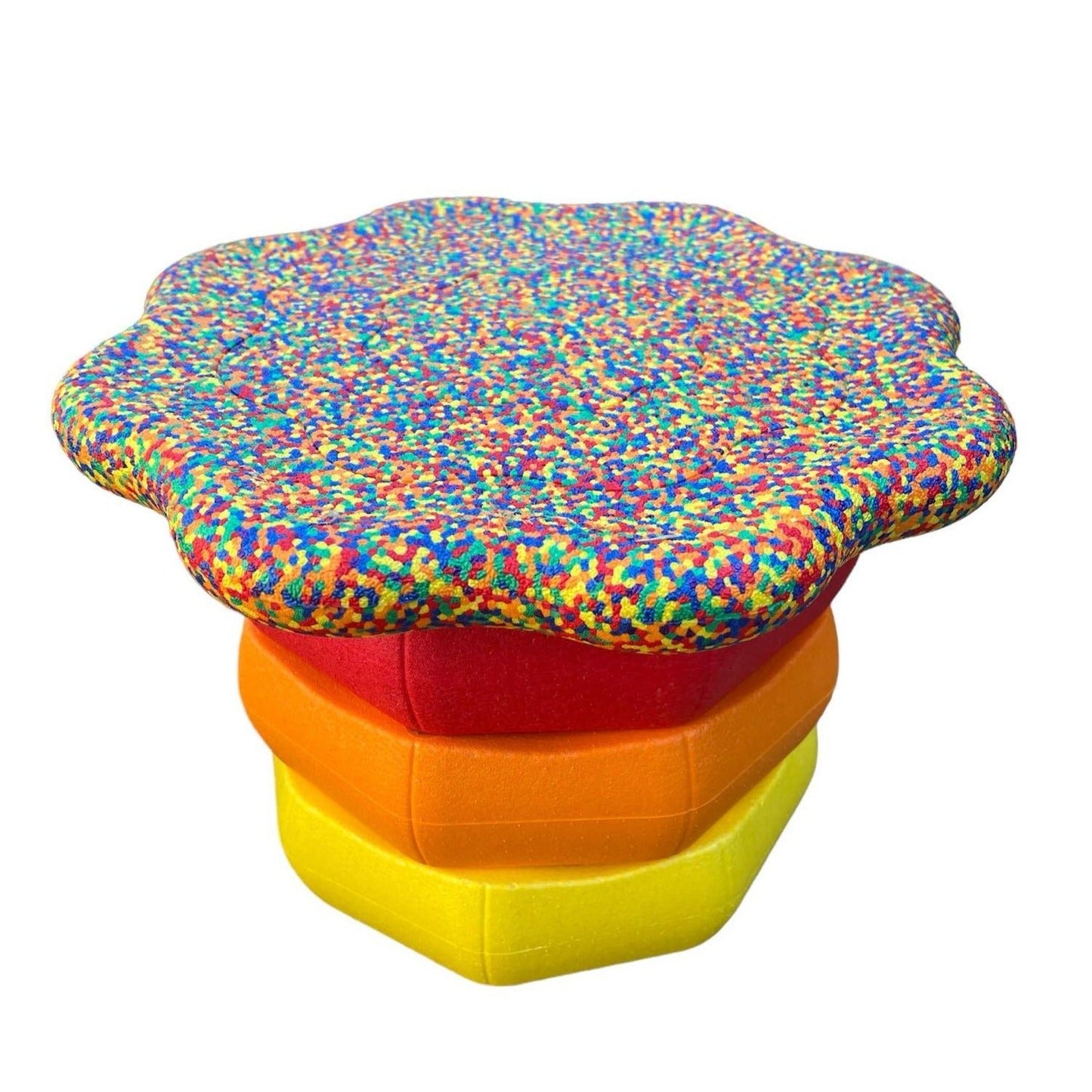 Flower - shaped Balance Board for Stepping Stones in Rainbow Confetti - The Nurturing Nook
