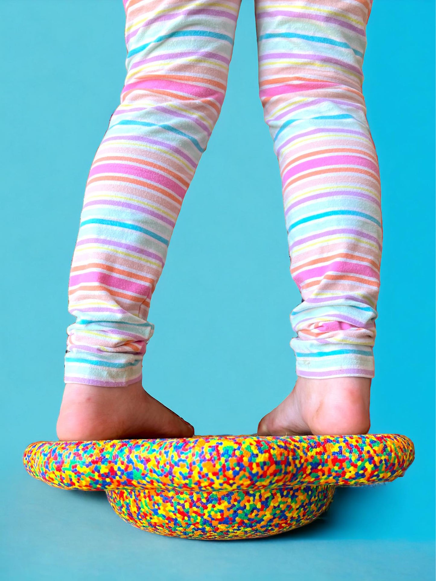 Flower - shaped Balance Board for Stepping Stones in Rainbow Confetti - The Nurturing Nook