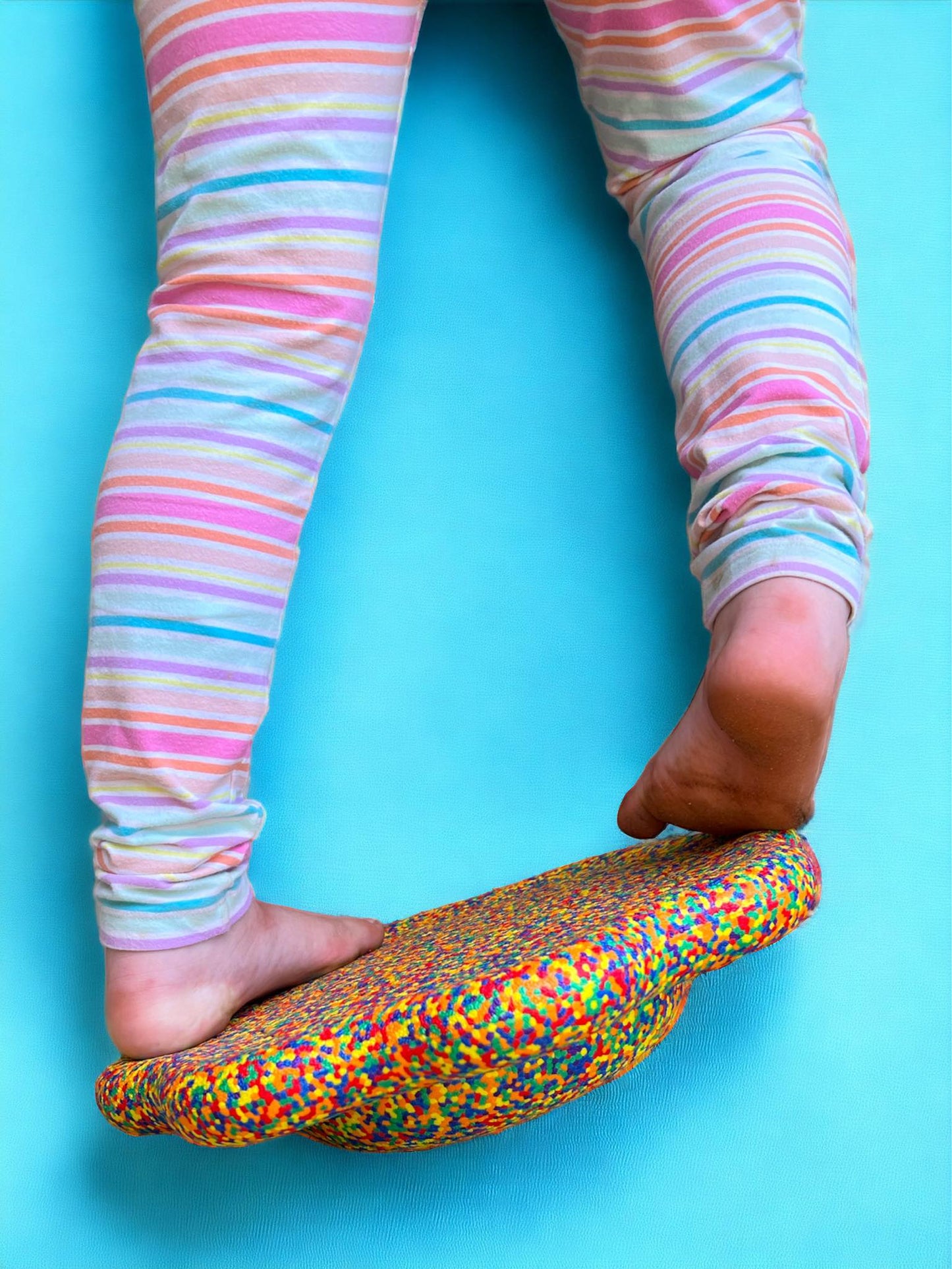 Flower - shaped Balance Board for Stepping Stones in Rainbow Confetti - The Nurturing Nook
