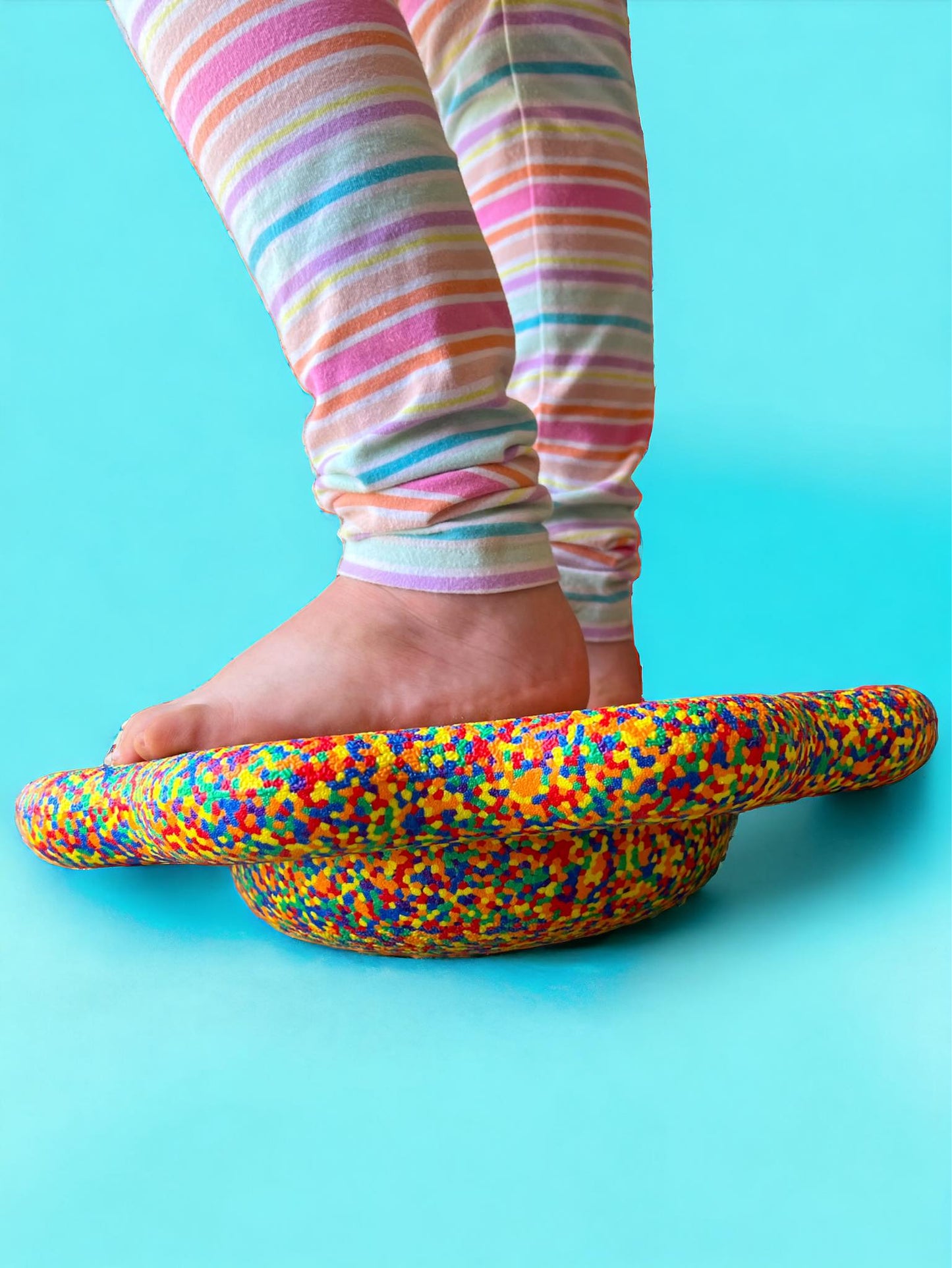 Flower - shaped Balance Board for Stepping Stones in Rainbow Confetti - The Nurturing Nook