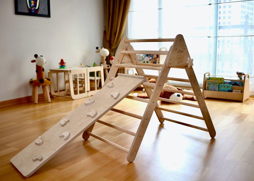 Foldable Climbing Triangle with 2 Ramps - The Nurturing Nook