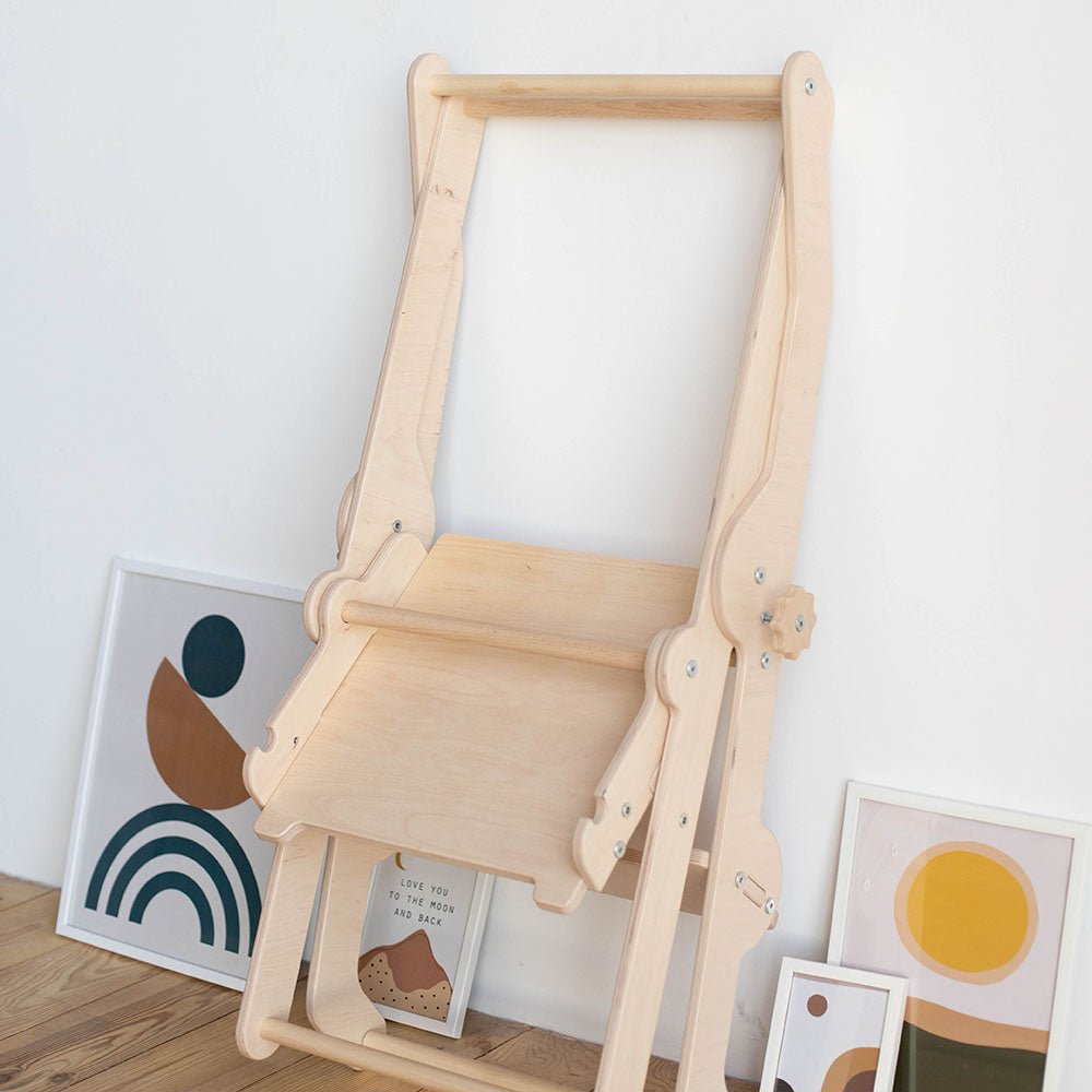 Foldable learning tower – 2 - in - 1 helper stool & desk - The Nurturing Nook