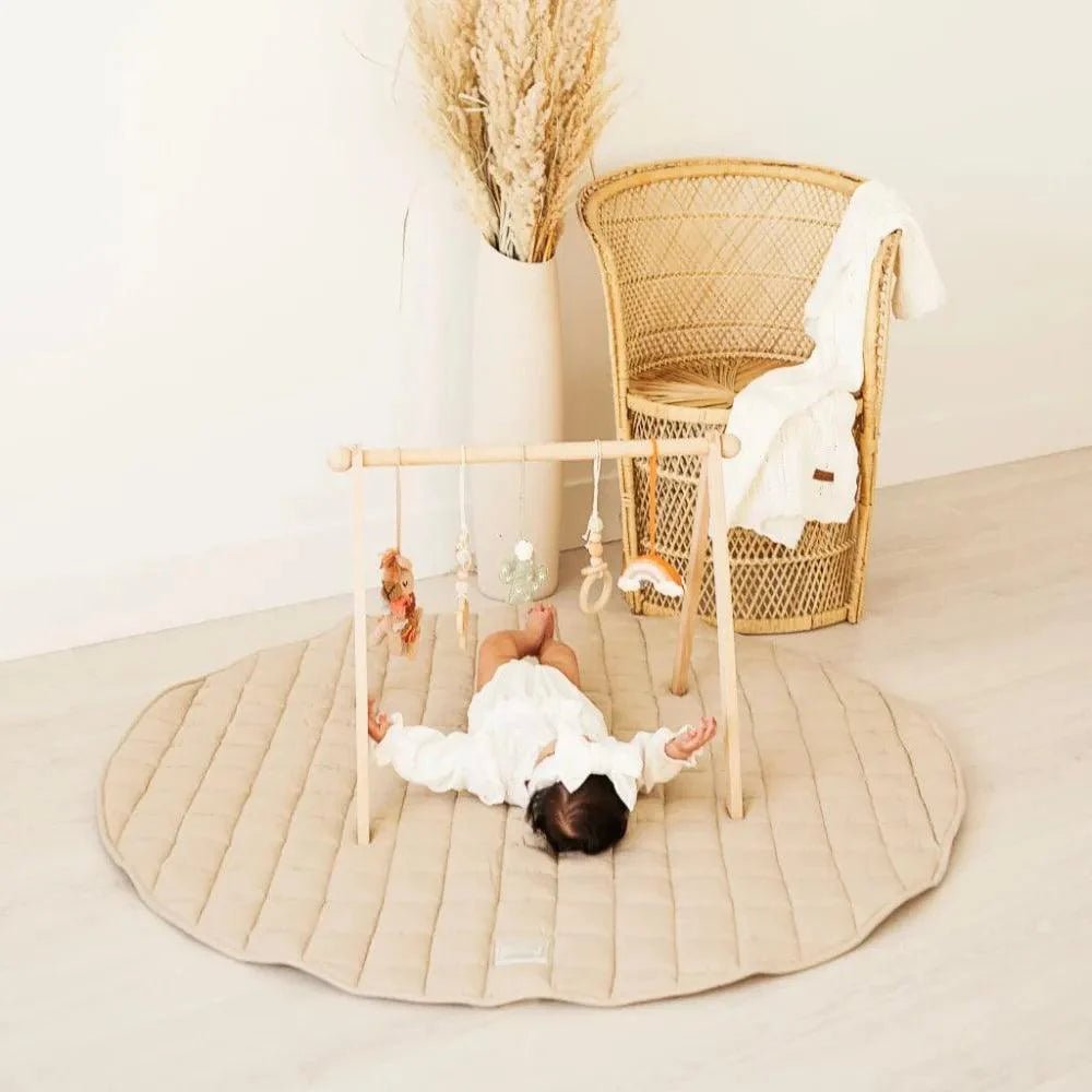 French Linen Baby Playmat - Cappuccino - The Nurturing Nook