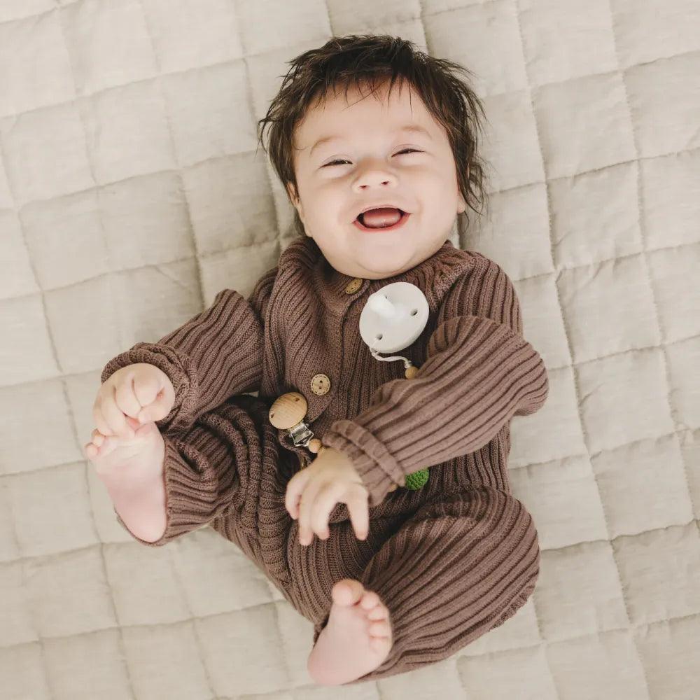 French Linen Baby Playmat - Cappuccino - The Nurturing Nook