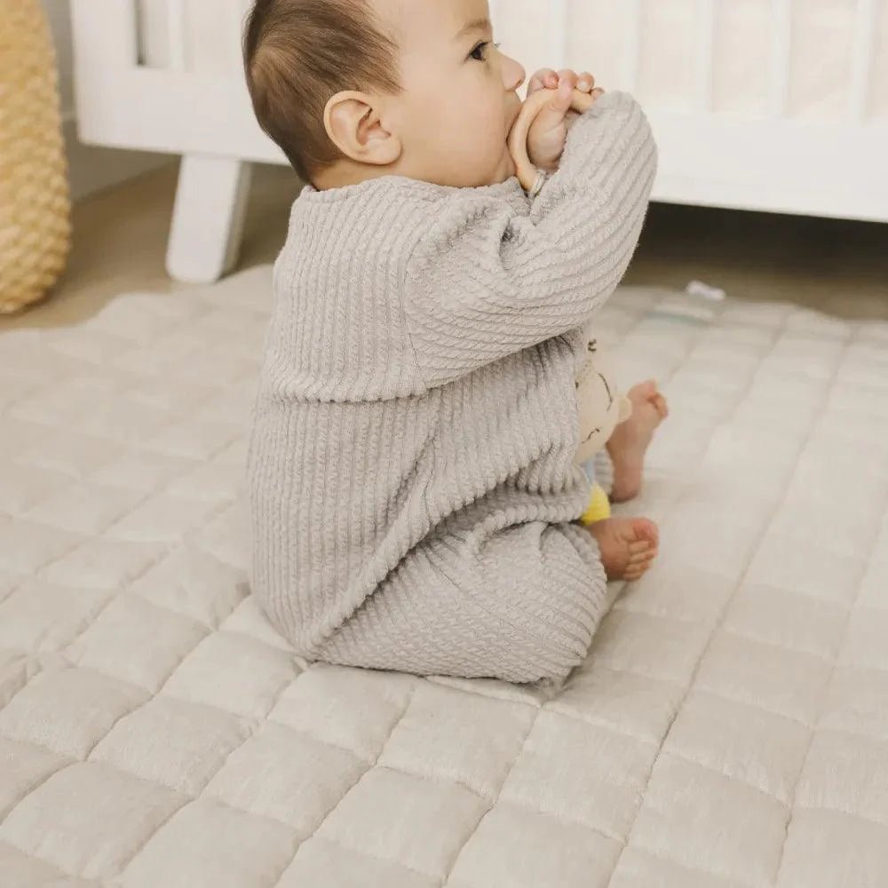 French Linen Baby Playmat - Cappuccino - The Nurturing Nook