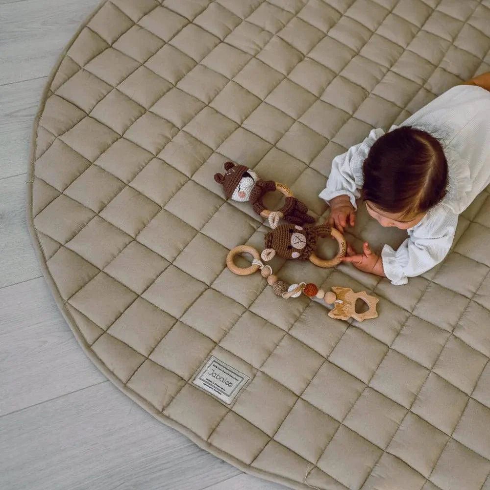 French Linen Baby Playmat - Cappuccino - The Nurturing Nook