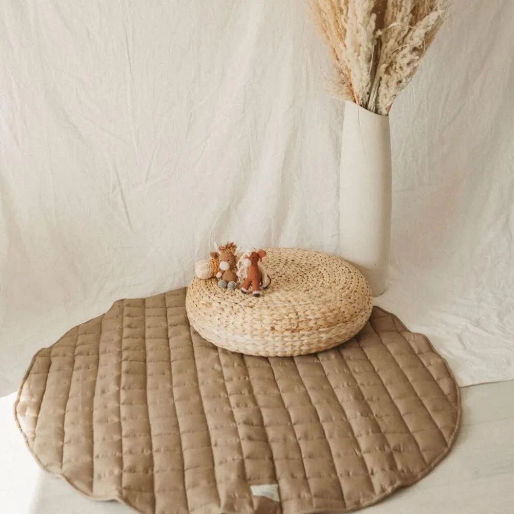 French Linen Baby Playmat - Chestnut - The Nurturing Nook