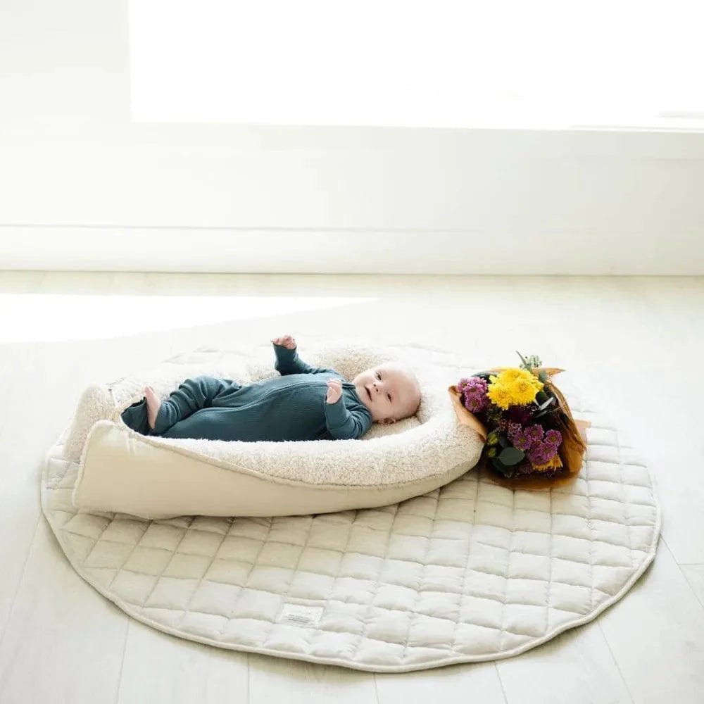 French Linen Baby Playmat - Natural - The Nurturing Nook