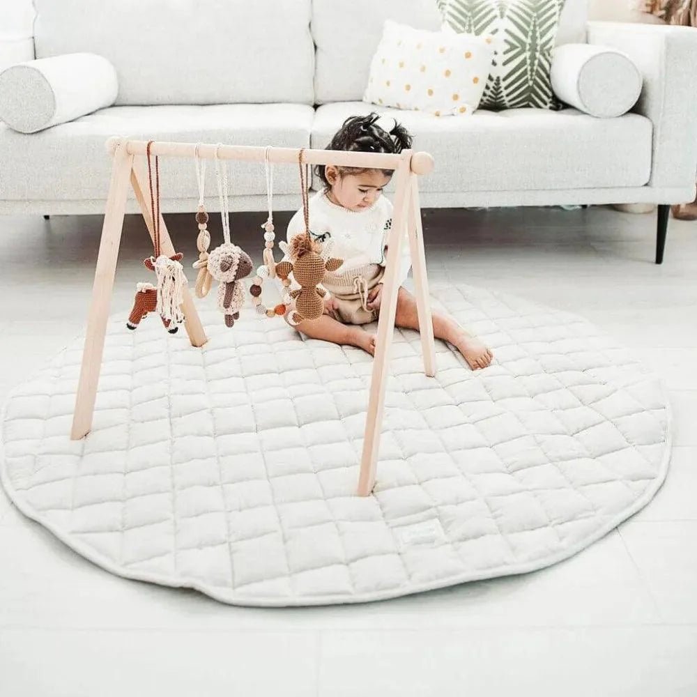 French Linen Baby Playmat - Natural - The Nurturing Nook