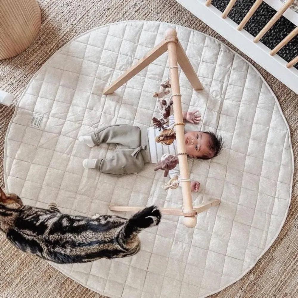 French Linen Baby Playmat - Natural - The Nurturing Nook