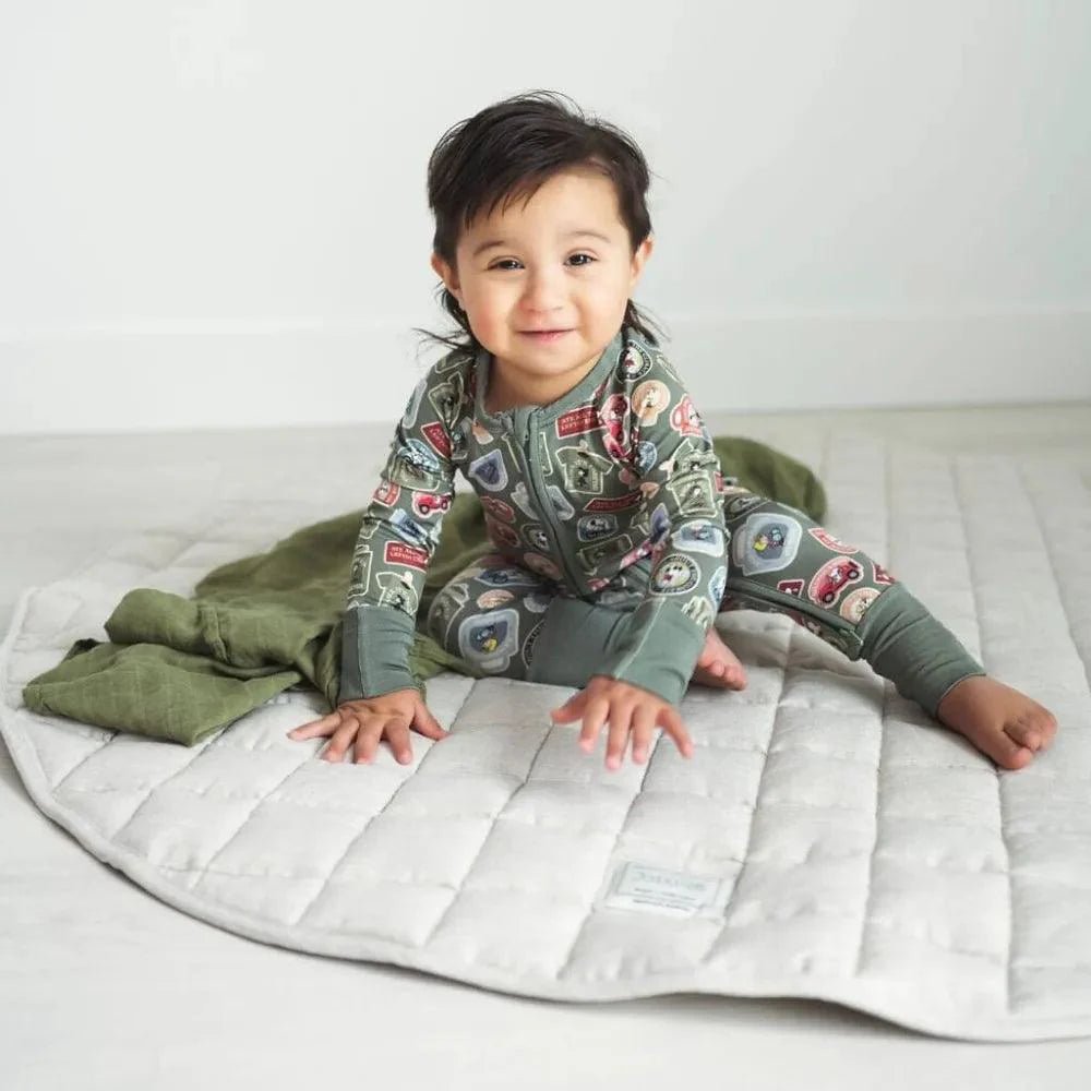 French Linen Baby Playmat - Natural - The Nurturing Nook