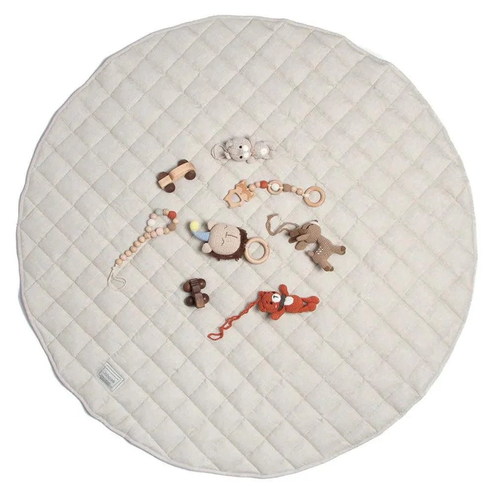 French Linen Baby Playmat - Natural - The Nurturing Nook