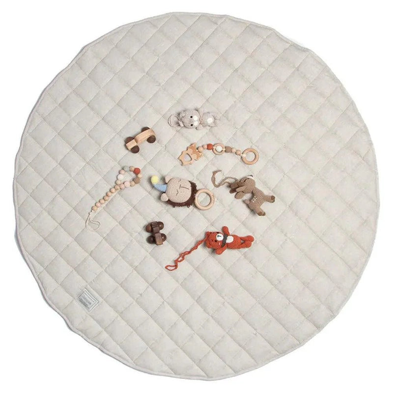 French linen baby playmat - natural