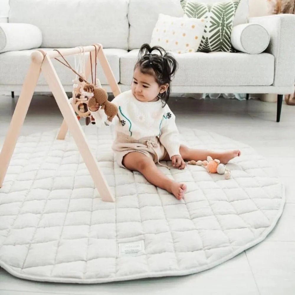 French Linen Baby Playmat - Natural - The Nurturing Nook