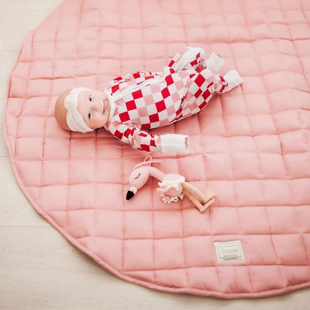 French Linen Baby Playmat - Soft Rose - The Nurturing Nook