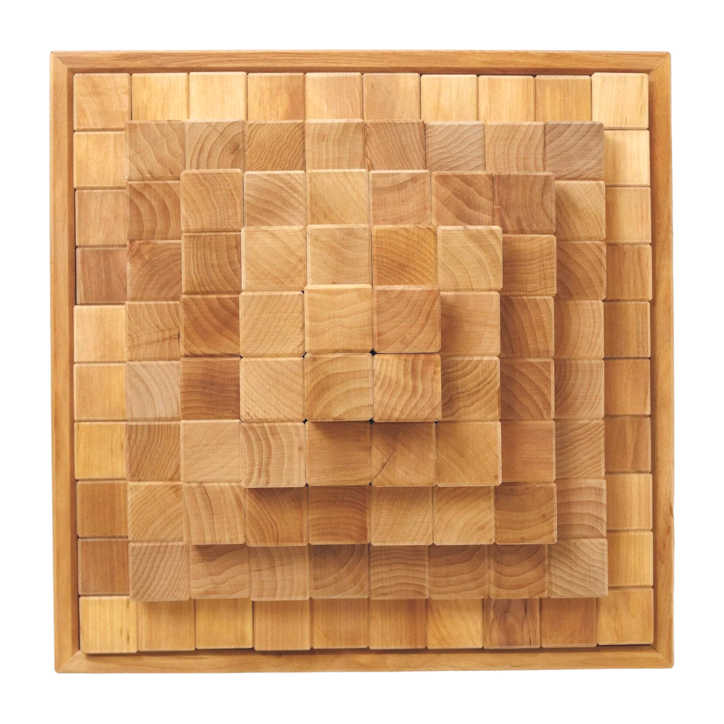 **Pre-order (Ships in 2-3 Weeks)**100 Pcs Large Natural Stepped Pyramid Wooden Stacking Building Blocks