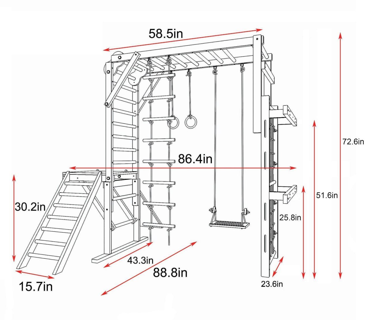 Grove 8 - in - 1 foldable wooden jungle gym - The Nurturing Nook