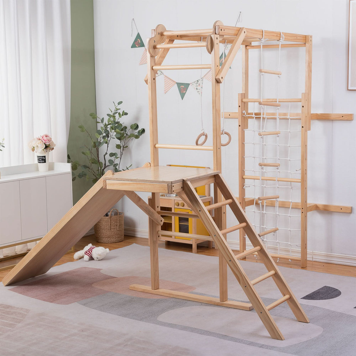 Grove 8-in-1 foldable wooden jungle gym