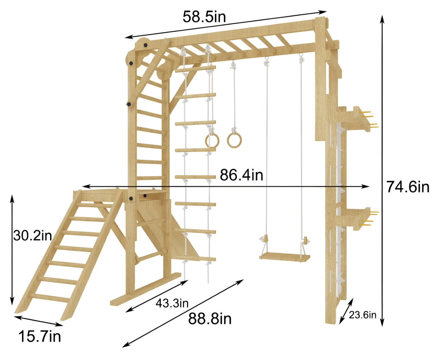 Grove 8 - in - 1 foldable wooden jungle gym - The Nurturing Nook