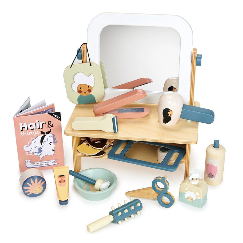 Tender Leaf pretend play hair salon set with mirror for kids